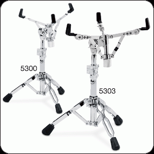 The 5300 is the perfect workhorse snare stand and innovative 5303 is similar in every way, except its adjustable basket accommodates and huge range of snare drum diameters, from 8 to 16