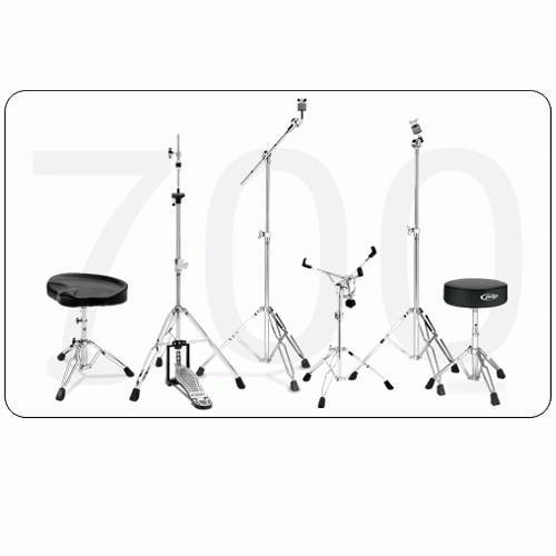 DT720 Tractor Throne

HH700 3-leg Hi-Hat
CB700 Straight/Boom Cymbal Stand
SS700 Snare Stand
CS700 Straight Cymbal Stand
DT700 Throne